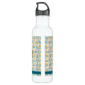 Bouteille D'eau Monogramme floral personnalisé et nom (Dos)