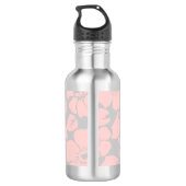 Bouteille D'eau Monogramme floral rose et gris pastel (Dos)
