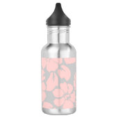 Bouteille D'eau Monogramme floral rose et gris pastel (Gauche)