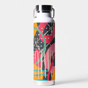 Bouteille D'eau Monogramme géométrique coloré Abstrait Design