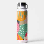 Bouteille D'eau Monogramme géométrique coloré Abstrait Design (Arrière)