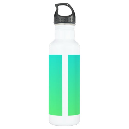 Bouteille D'eau Monogramme géométrique cool | Ombre Vert bleu et c (Dos)