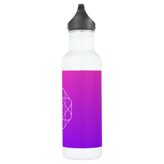 Bouteille D'eau Monogramme géométrique cool | Violette violette ma (Droite)