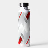 Bouteille D'eau Monogramme géométrique gris rouge moderne (Gauche)