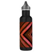 Bouteille D'eau Monogramme géométrique rose rustique Carré moderne (Gauche)