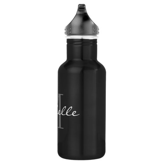 Bouteille D'eau monogramme glamour noir et blanc (Droite)