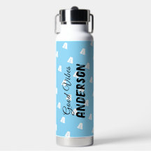 Monogramme Good Vibes avec nom blanc sur bleu