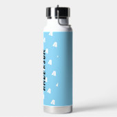 Bouteille D'eau Monogramme Good Vibes avec nom blanc sur bleu (Gym)