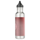 Bouteille D'eau Monogramme gravé en acier rose métallique (Droite)