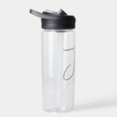 Bouteille D'eau Monogramme Gris Blanc Clou Calligraphie Script (Droite)