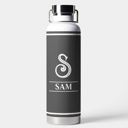 Bouteille D'eau Monogramme gris foncé (Plage)