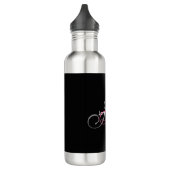 Bouteille D'eau Monogramme gris noir simple cadeau spécial simple (Gauche)