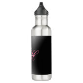 Bouteille D'eau Monogramme gris noir simple cadeau spécial simple (Droite)