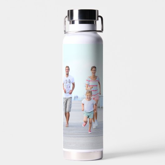 Bouteille D'eau Monogramme Initial 9 Photo Collage 3 Citations (Arrière)