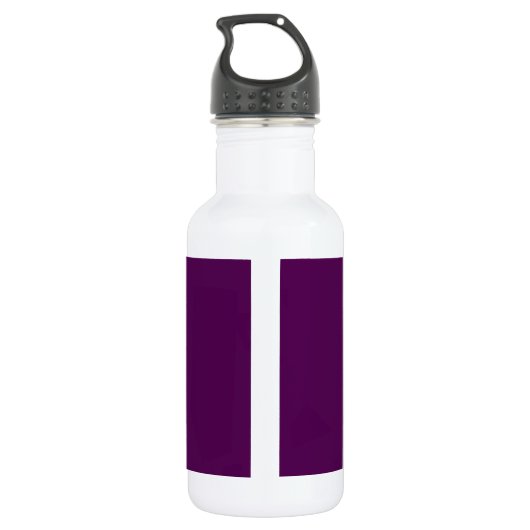 Bouteille D'eau Monogramme initial | Blanc Sur Violet Profond (Dos)