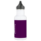 Bouteille D'eau Monogramme initial | Blanc Sur Violet Profond (Droite)