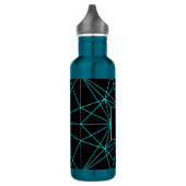 Bouteille D'eau Monogramme initial | Design géométrique turquoise (Gauche)