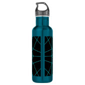 Bouteille D'eau Monogramme initial | Design géométrique turquoise (Dos)