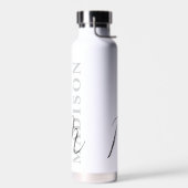Bouteille D'eau Monogramme Initial Minimaliste Moderne (Gauche)