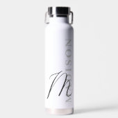 Bouteille D'eau Monogramme Initial Minimaliste Moderne (Avant)