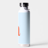 Bouteille D'eau Monogramme Initial Retro Gras Bleu Orange Simple (Gauche)