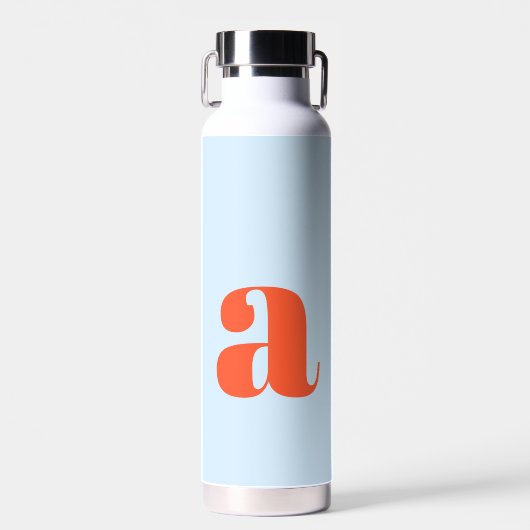 Bouteille D'eau Monogramme Initial Retro Gras Bleu Orange Simple (Avant)