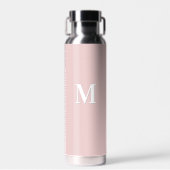 Bouteille D'eau Monogramme Initiale Rose Pâle Élégant (Avant)