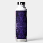 Bouteille D'eau monogramme irisé de fausse parties scintillant vio (Droite)