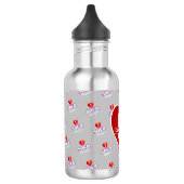 Bouteille D'eau MONOGRAMME J'AIME SOCA en GRIS (Gauche)