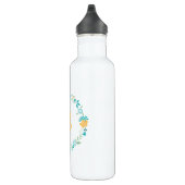 Bouteille D'eau Monogramme jaune et aqua, couronne florale (Droite)