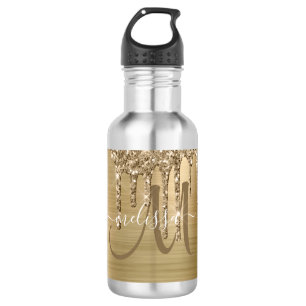Bouteille D'eau Monogramme métallique à brosse à Parties scinti