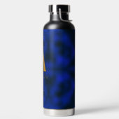 Bouteille D'eau Monogramme métallique bleu et or A (Droite)