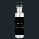 Bouteille D'eau Monogramme minimaliste ou ajouter un logo Business<br><div class="desc">Boisson minimaliste moderne et bouteille d'eau. Noir & Blanc ou choisissez vos couleurs personnalisées. Idéal pour les petites entreprises, les marques d'entreprise, les indépendants, les traiteurs, les boulangeries, cafés, restaurants, publicité pour les clients et plus encore. Facile à personnaliser avec vos initiales monographiques, nom et information d'entreprise, titre de poste,...</div>