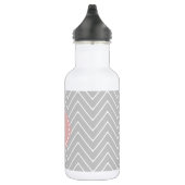 Bouteille D'eau Monogramme moderne de coutume de Chevron de gris (Droite)