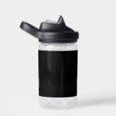 Bouteille D'eau Monogramme moderne noir et blanc (Arrière Complet)