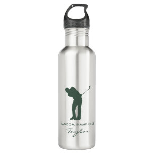 Bouteille D'eau Monogramme Moderne Sage Green Club Swag personnali