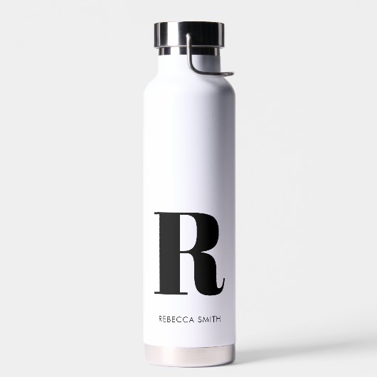 Bouteille D'eau Monogramme moderne simple (Gauche)