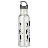 Bouteille D'eau Monogramme Motif de silhouettes de Golfer (Dos)