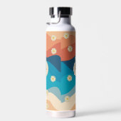 Bouteille D'eau Monogramme Motif des ondulations et marguerites ré (Plage)