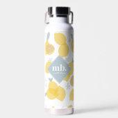 Bouteille D'eau Monogramme Motif Pastel Citrus Lemons (Avant)
