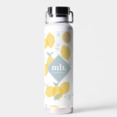 Bouteille D'eau Monogramme Motif Pastel Citrus Lemons (Arrière)