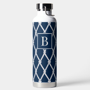 Bouteille D'eau Monogramme Nautical Préparatoire Côté - Navy & Bla