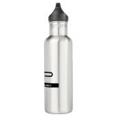 Bouteille D'eau Monogramme noir blanc Nom Plaque moderne Simple (Droite)