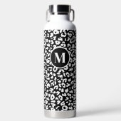 Bouteille D'eau Monogramme noir blanc tendance (Avant)