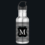 Bouteille D'eau Monogramme noir et blanc<br><div class="desc">monogramme noir et blanc</div>