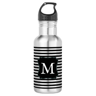 Bouteille D'eau Monogramme noir et blanc