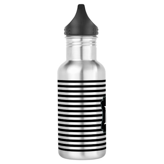 Bouteille D'eau Monogramme noir et blanc (Gauche)