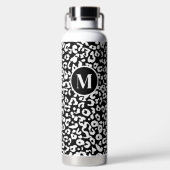 Bouteille D'eau Monogramme noir et blanc tendance (Plage)