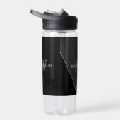 Bouteille D'eau Monogramme noir gris artistique moderne (Droite)