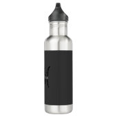 Bouteille D'eau Monogramme noir professionnel Gris Votre nom (Droite)